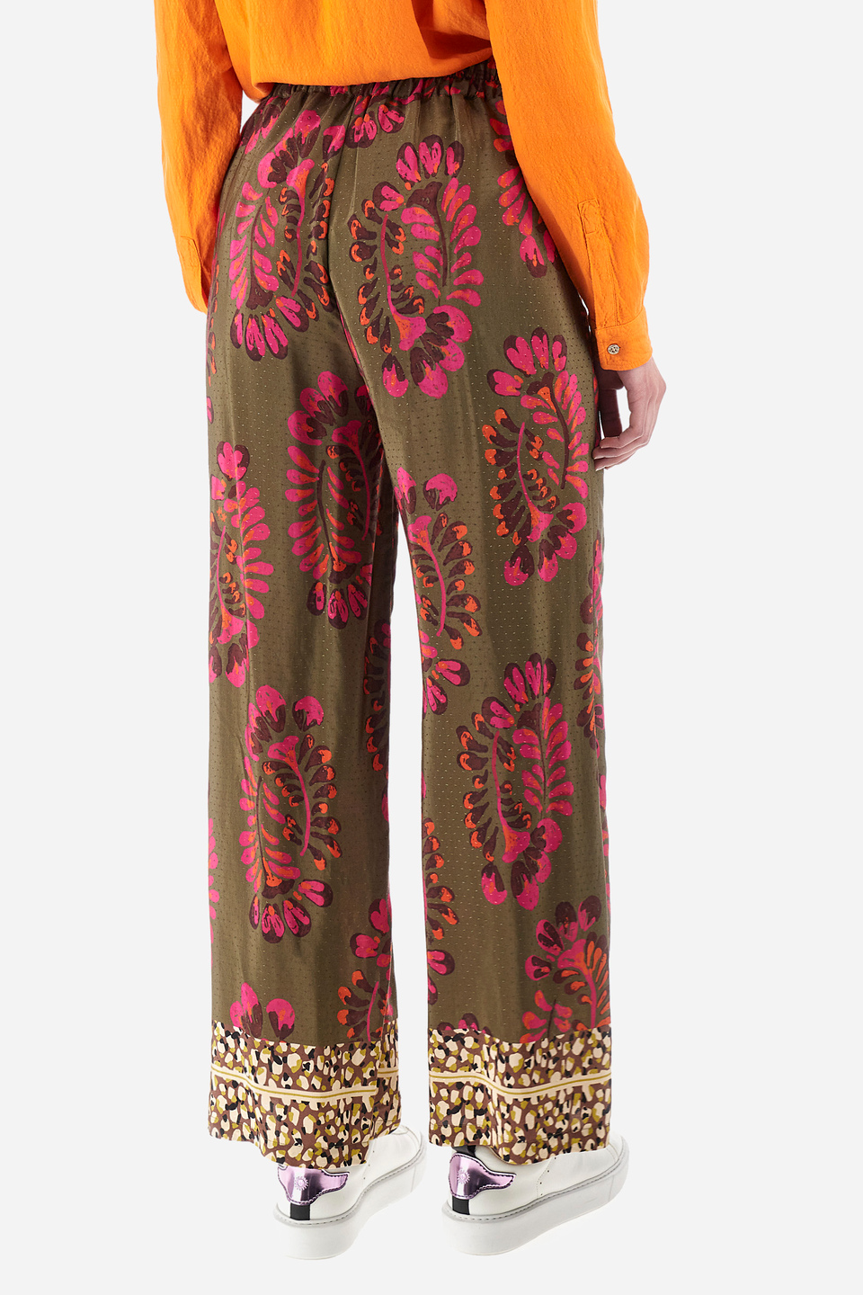 Regular-fit palazzo trousers in a synthetic fabric - Yesmena | La Martina - Official Online Shop