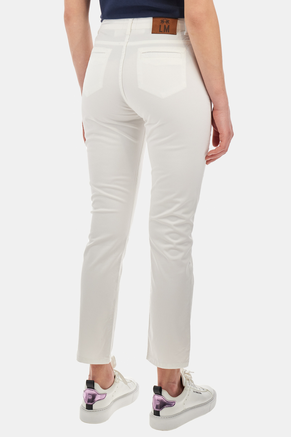 Pantalone a sigaretta regular fit in cotone elasticizzato - Yessika | La Martina - Official Online Shop
