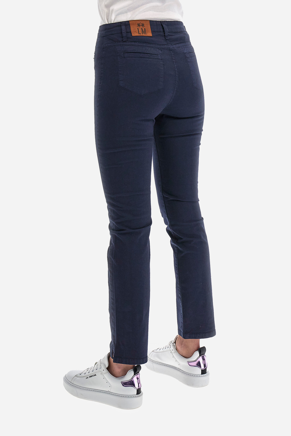 Regular-fit cigarette trousers in elasticated cotton - Yessika | La Martina - Official Online Shop