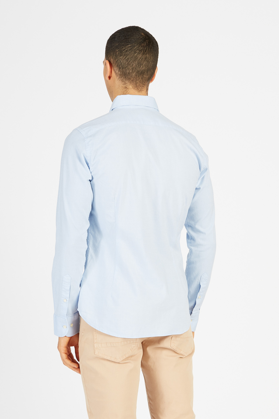 Chemise homme de coton à manches longues slim | La Martina - Official Online Shop