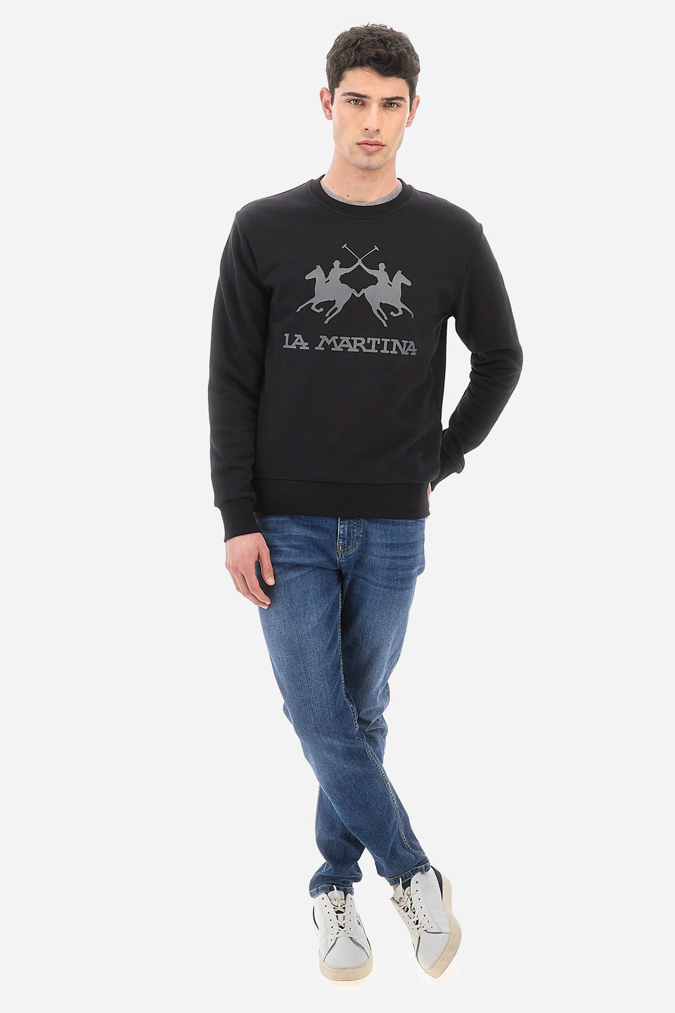 Herren-Sweatshirt mit Rundhalsausschnitt Regular Fit - Domingo | La Martina - Official Online Shop