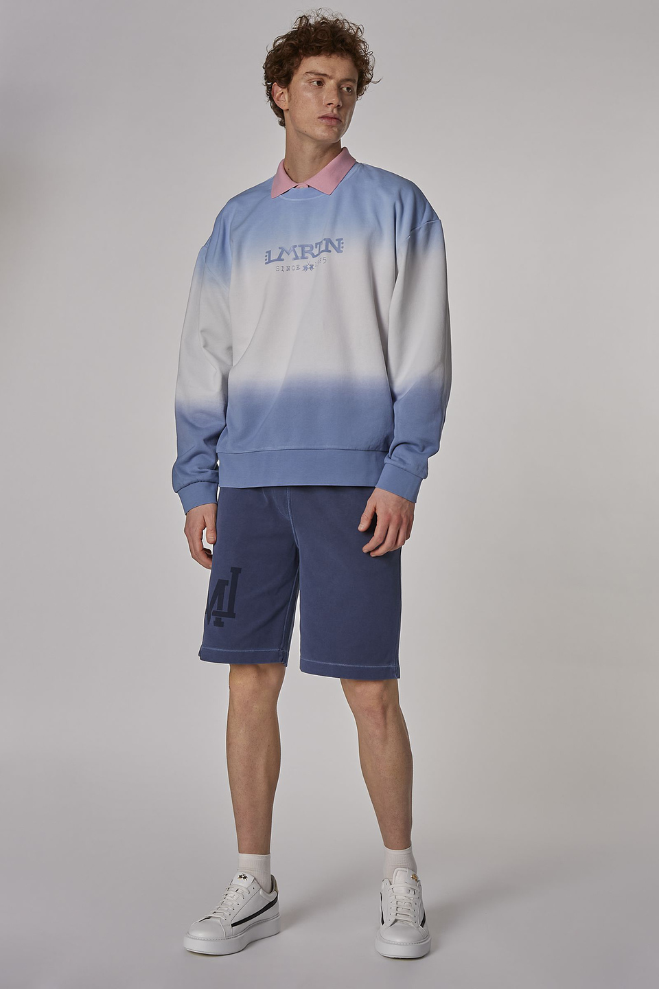 Sweat-shirt ras de cou homme 100% coton coupe oversize | La Martina - Official Online Shop