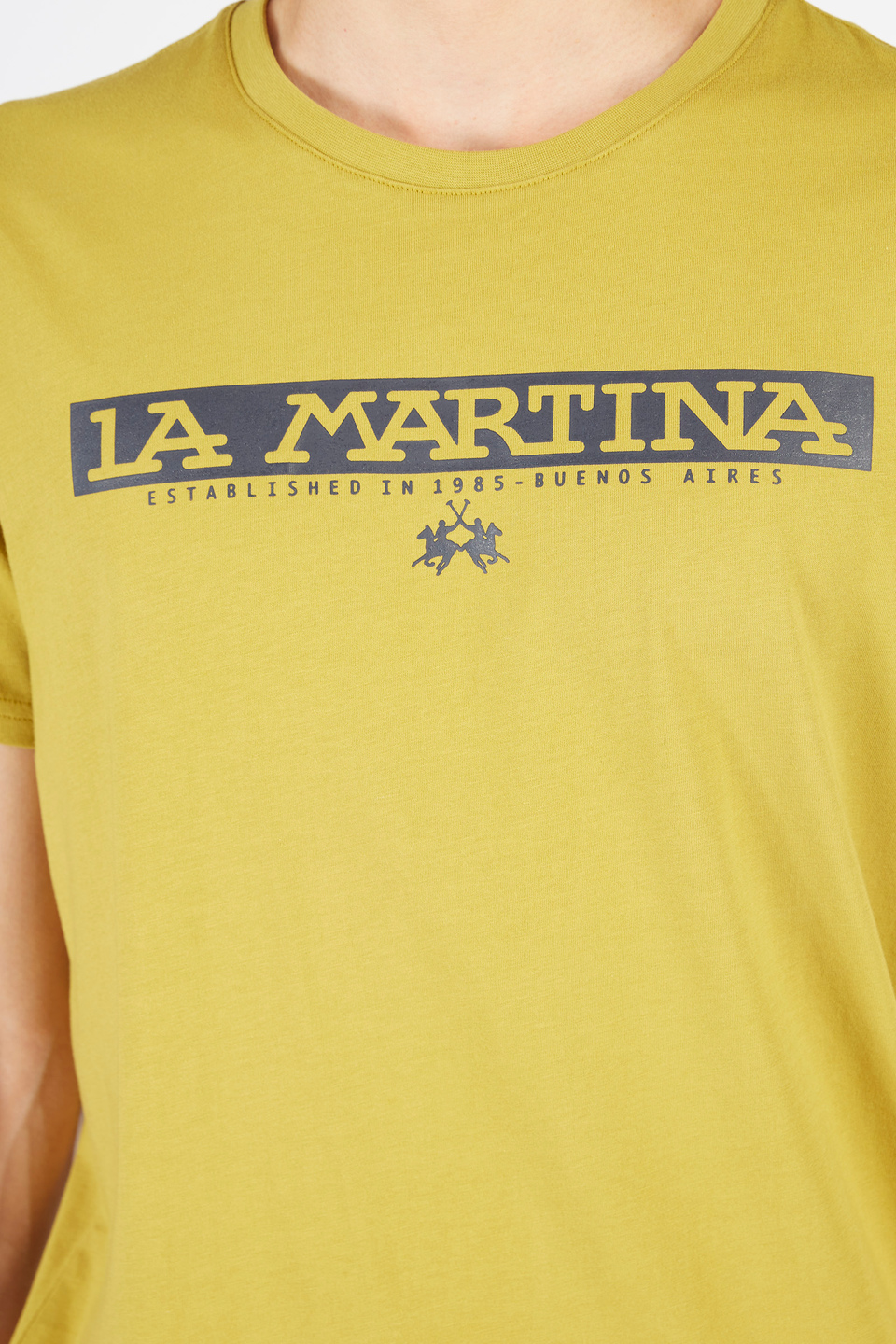 Camiseta de manga corta con cuello redondo de corte regular para hombre | La Martina - Official Online Shop