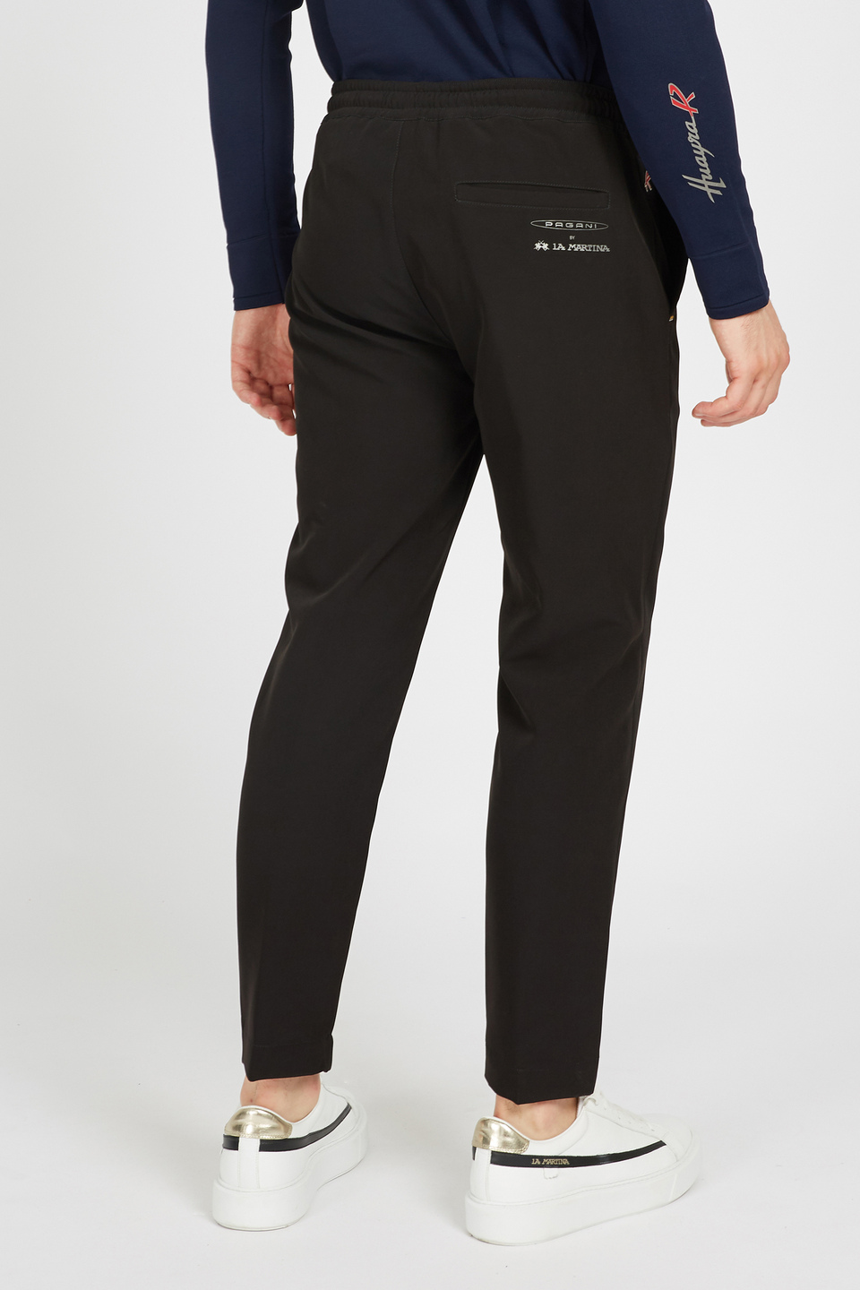 Pagani men’s trousers in regular fit tricotine fabric Black La Martina ...