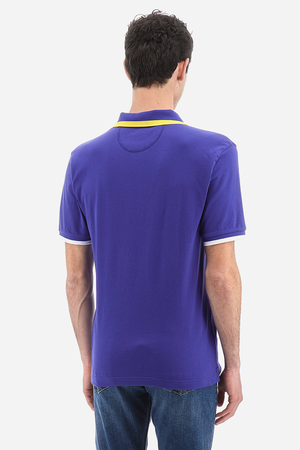Short-sleeves man polo in cotton-stretch slim fit  -  Russell | La Martina - Official Online Shop