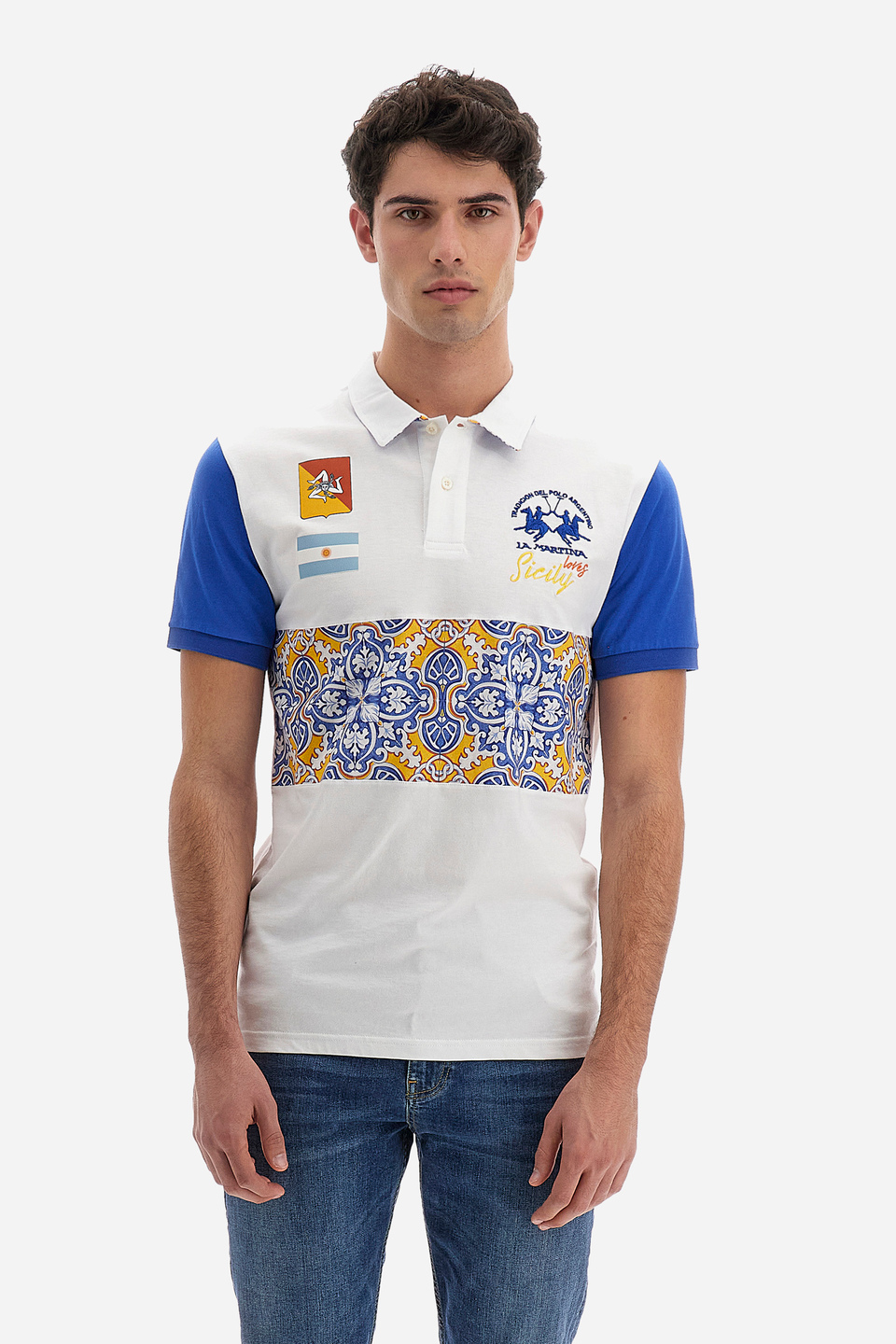 Regular Fit Kurzarm-Poloshirt aus 100 % Baumwolle für Herren - Capsule Palermo | La Martina - Official Online Shop