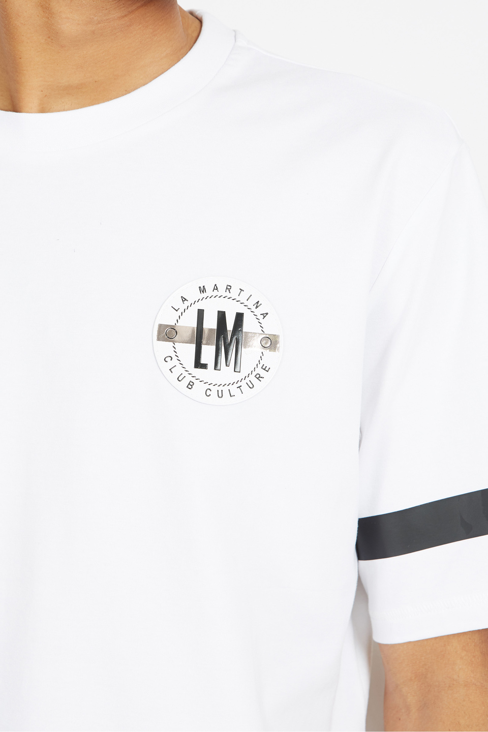 T-shirt da uomo a maniche corte in cotone elasticizzato regular fit- Vicenzio | La Martina - Official Online Shop