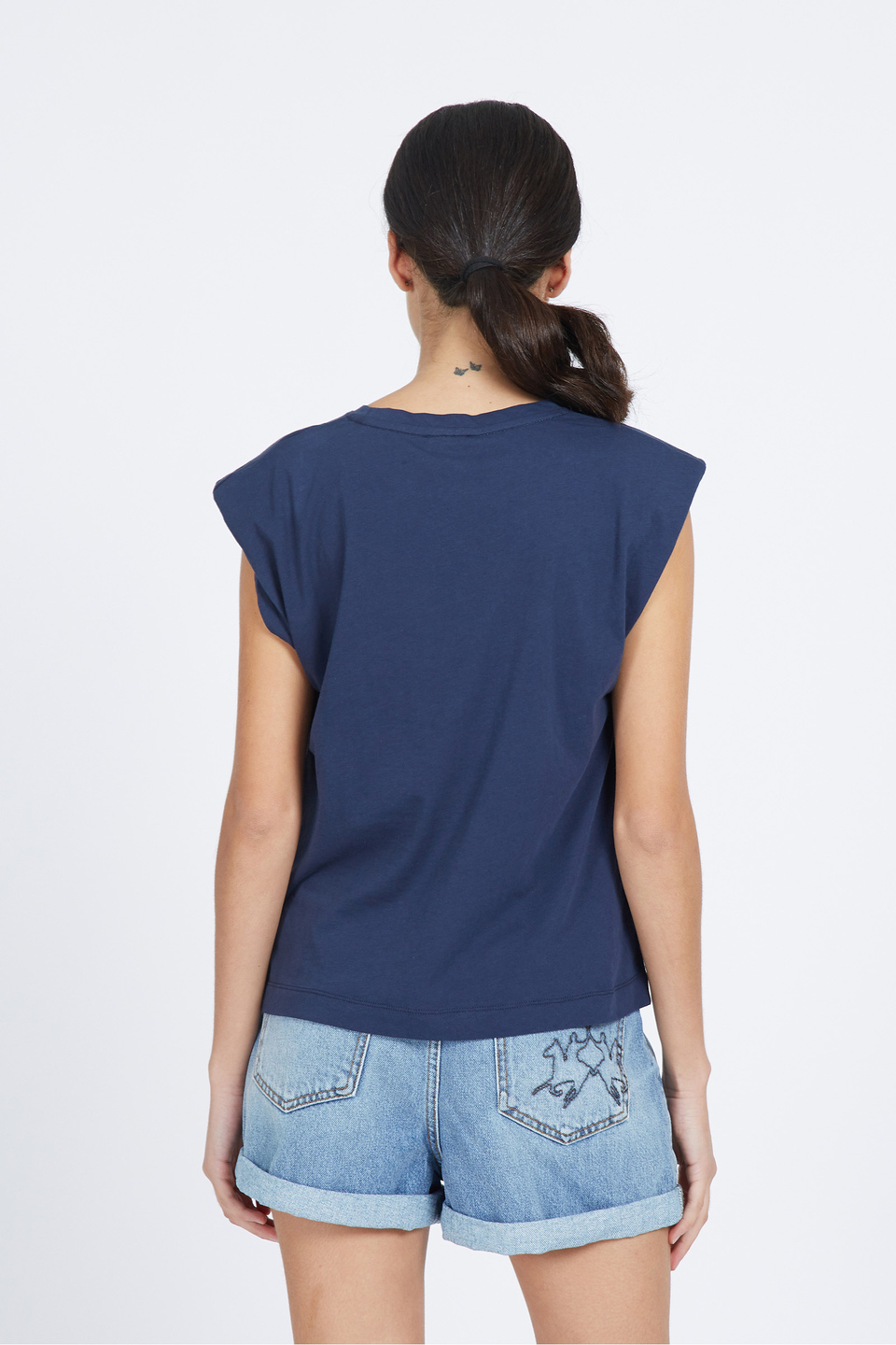 T-shirt femme coupe regular 100% coton sans manches - Vedonia | La Martina - Official Online Shop