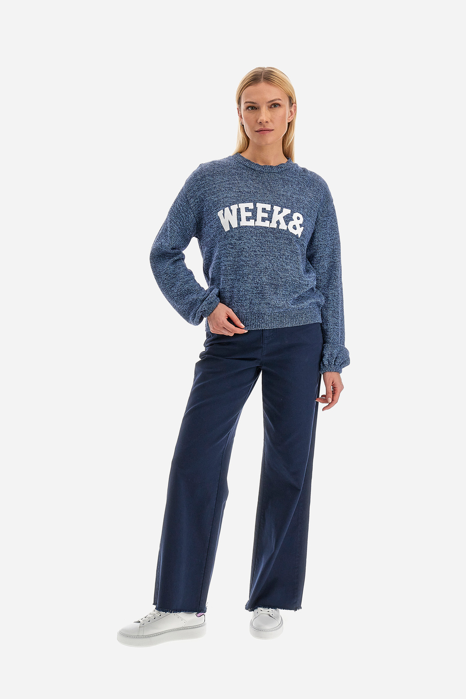 Women's round-neck long-sleeved sweater with Spring Weekend logo - Videl | La Martina - Official Online Shop
