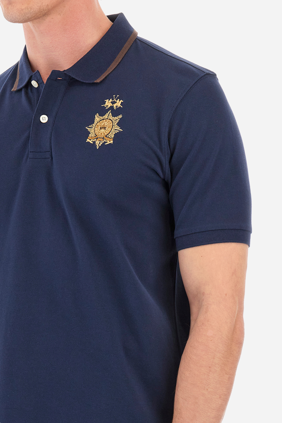 Regular-fit polo shirt in elasticated cotton - Yoel | La Martina - Official Online Shop