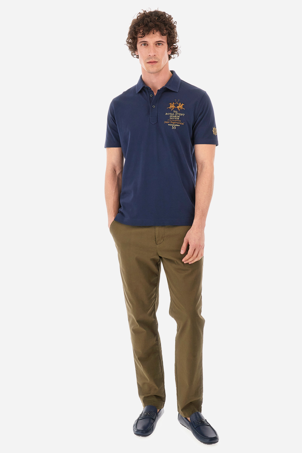 Regular-fit polo shirt in elasticated cotton - Yasmani | La Martina - Official Online Shop