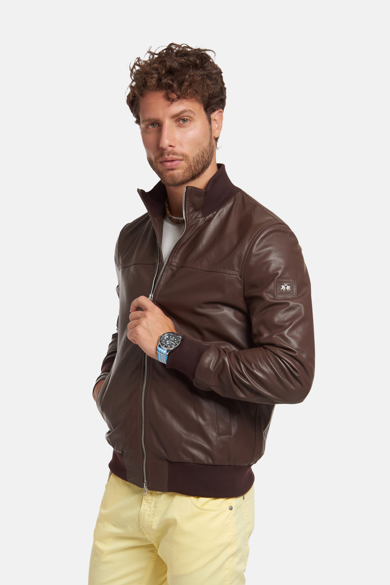 Regular-fit leather jacket Glazed 