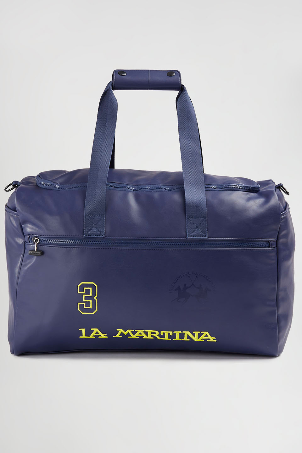 Zealot gallon Two degrees PU leather duffel bag Navy La Martina | Shop Online