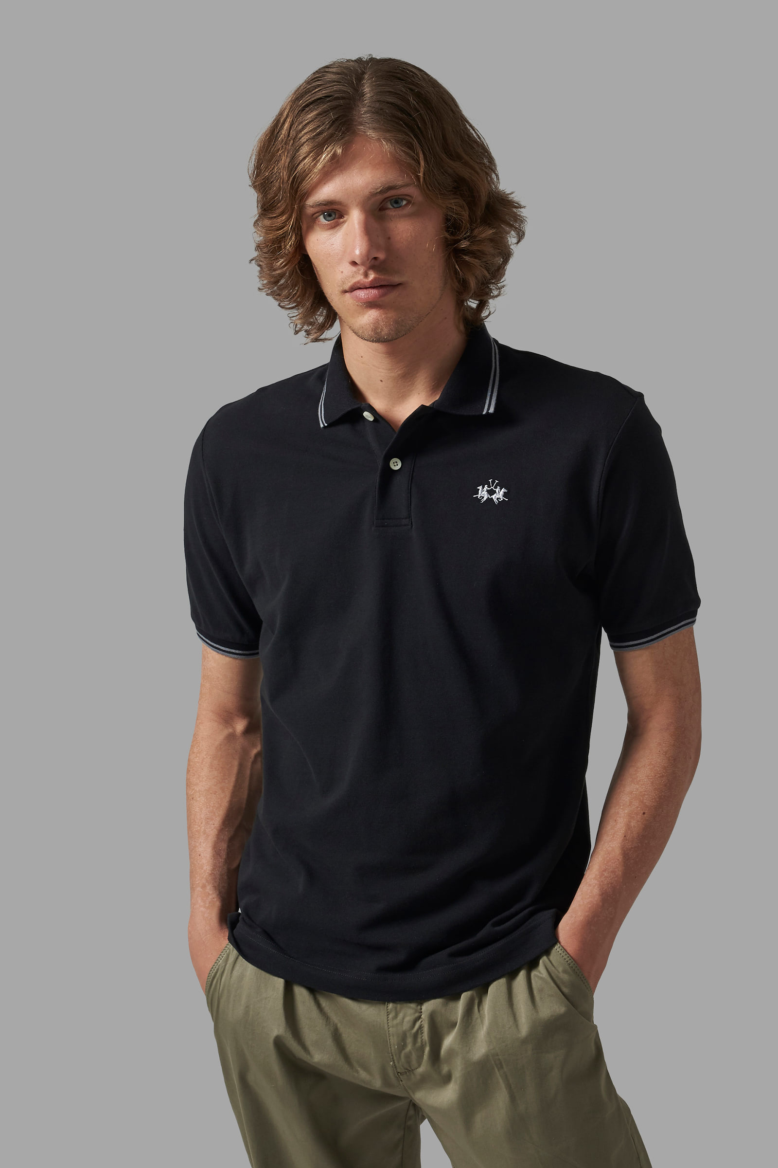 Regular Fit Classic Piqué Polo Shirt Black La Martina Shop Online