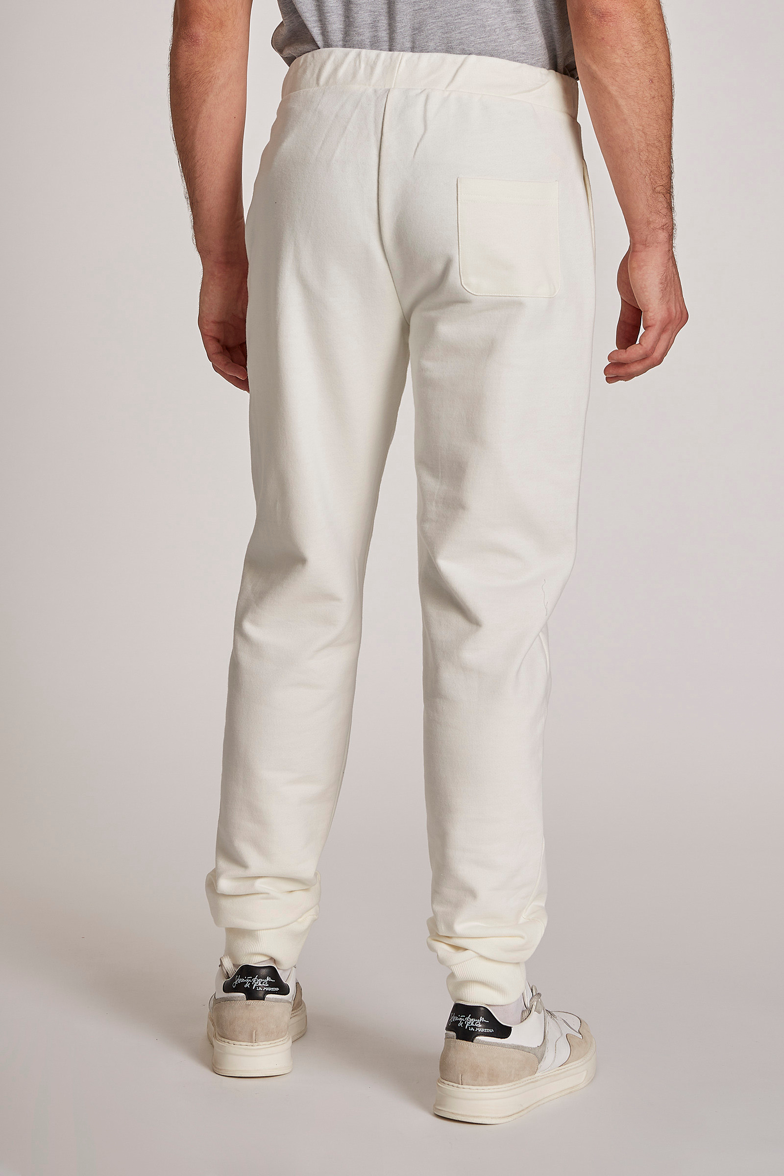 Pantalon de jogging homme en coton mélangé regular fit - Veradis Optic  White/Silver La Martina
