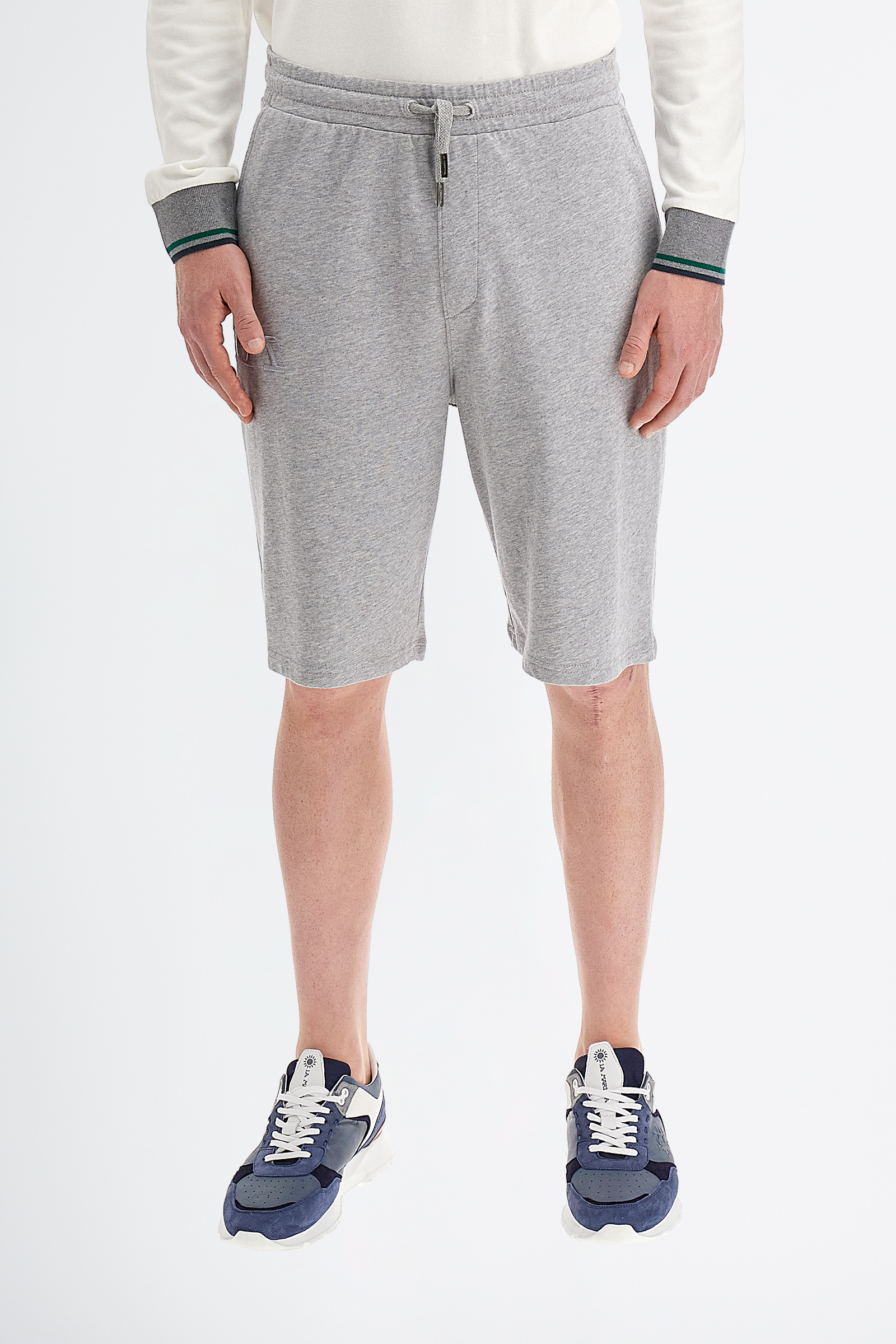 Men's knee-length Bermuda shorts in stretch cotton