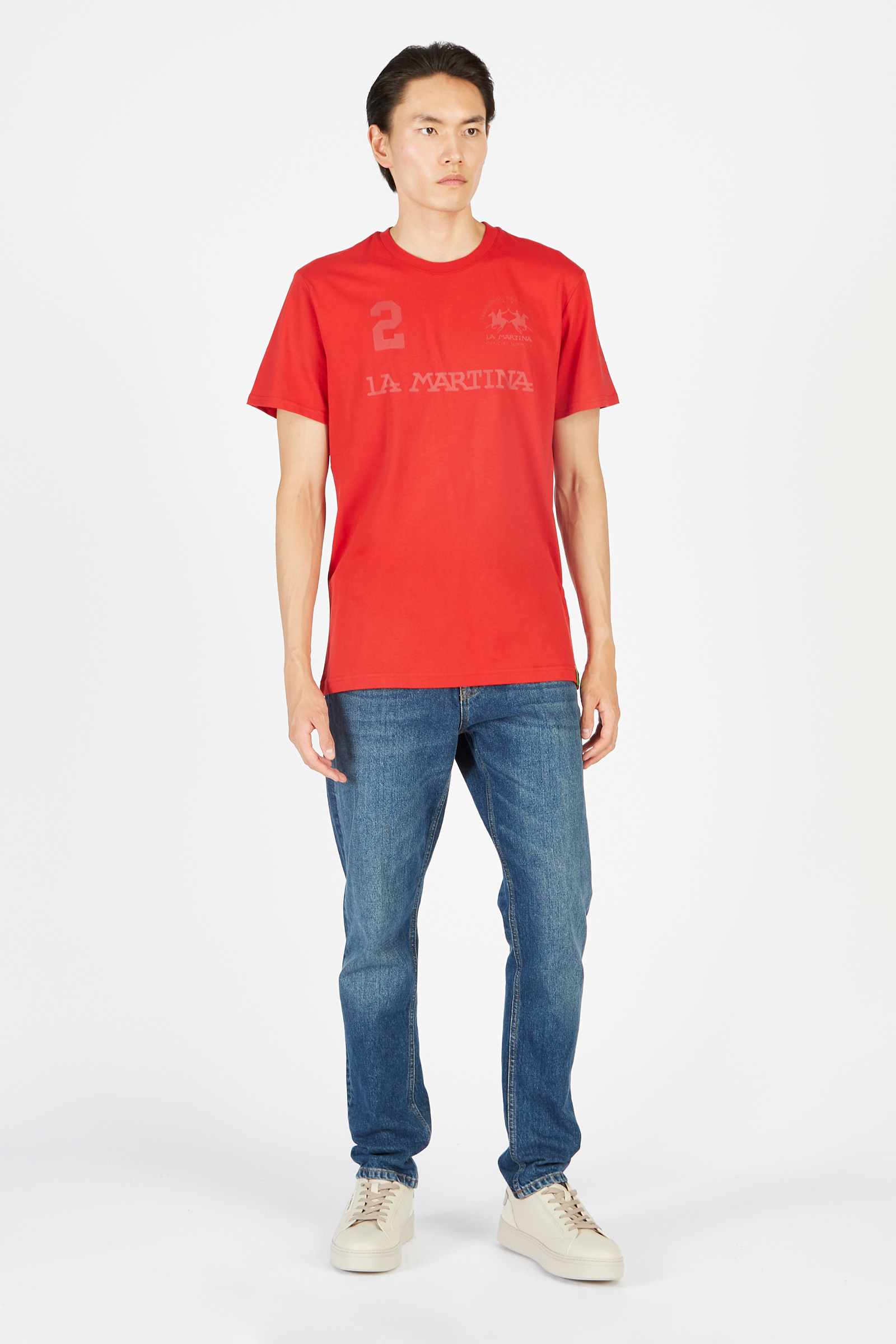 Camiseta de manga larga de algodón 100% regular para hombre Pompeian Red La  Martina