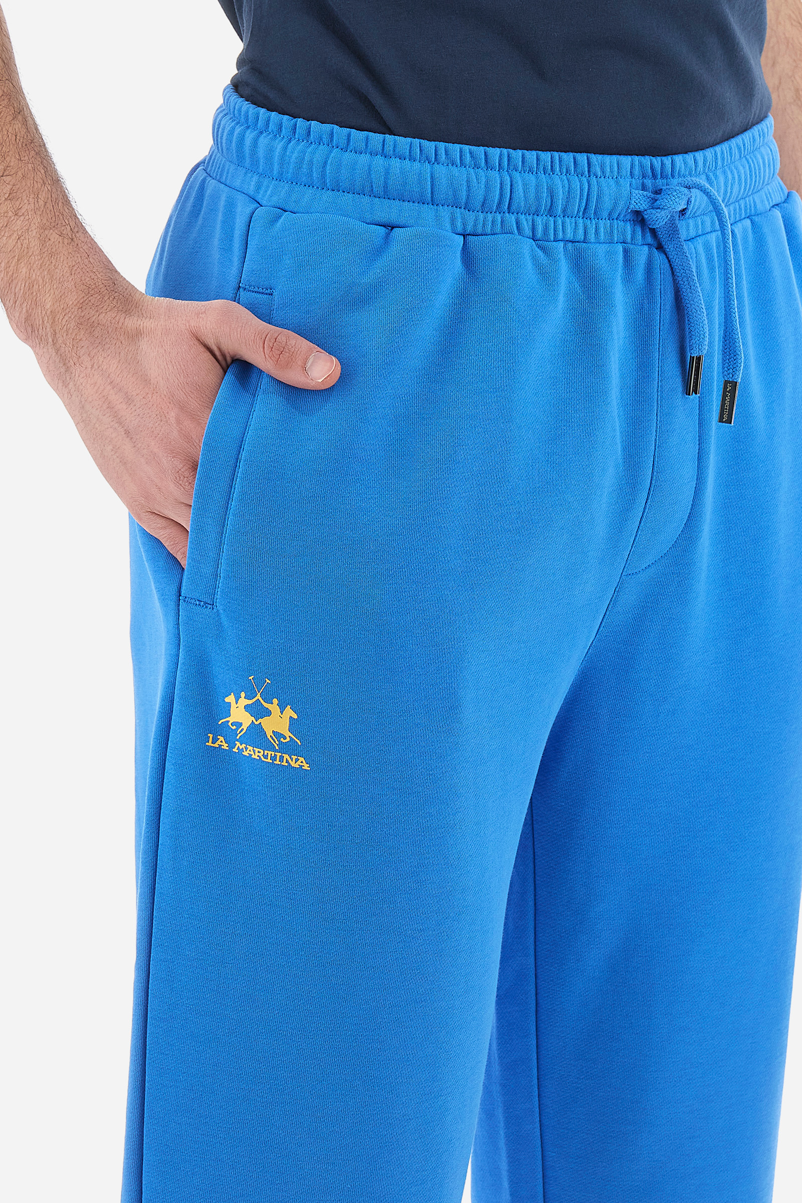 Pantalon de jogging homme en coton mélangé regular fit - Veradis  AzureBlue/SamoanSun La Martina