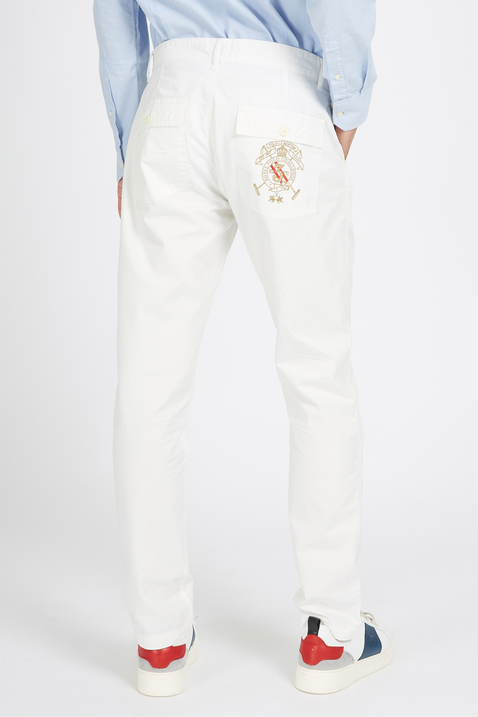 Pantalon de jogging homme en coton mélangé regular fit - Veradis Optic  White/Silver La Martina