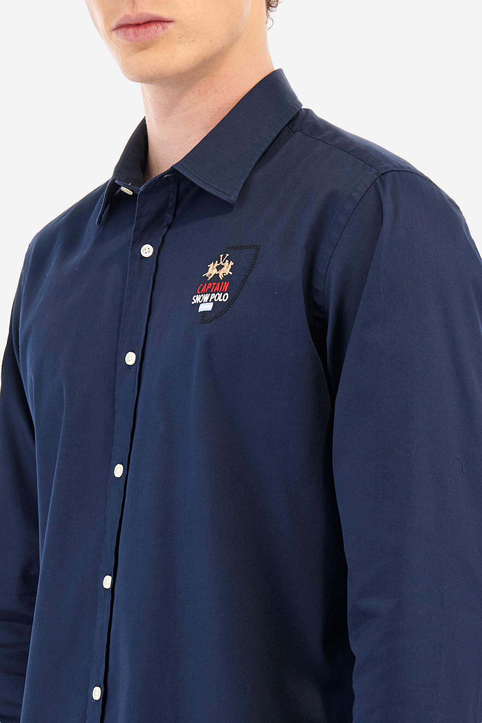 Chemise La Martina bleu marine Team 1985 régular pour homme - Toujo